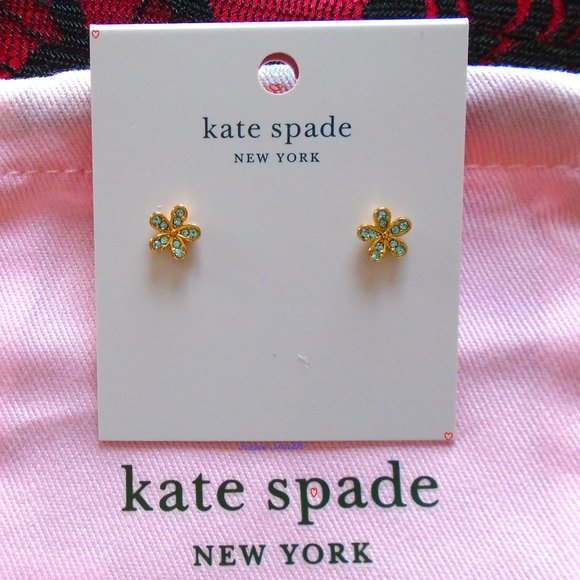 kate spade Jewelry - ♠️ Kate Spade ♠️️ Gleaming Aquamarine Gardenia Flower Studs